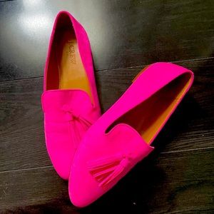 Hot pink tassel loafers